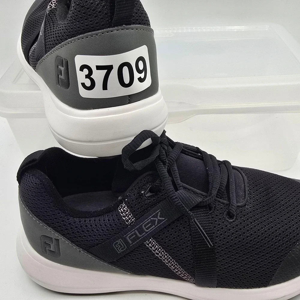 FootJoy FJ Flex Shoes Womens Size 7.5 Black Mesh Lace Up Golf Sneakers 95728